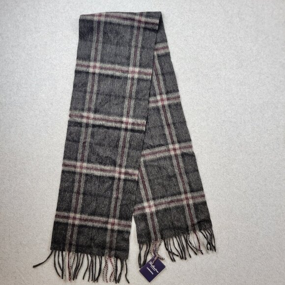 Ballantrae Edinburgh Lambswool Scarf Tartan Plaid Thomson Charcoal New - Picture 1 of 9